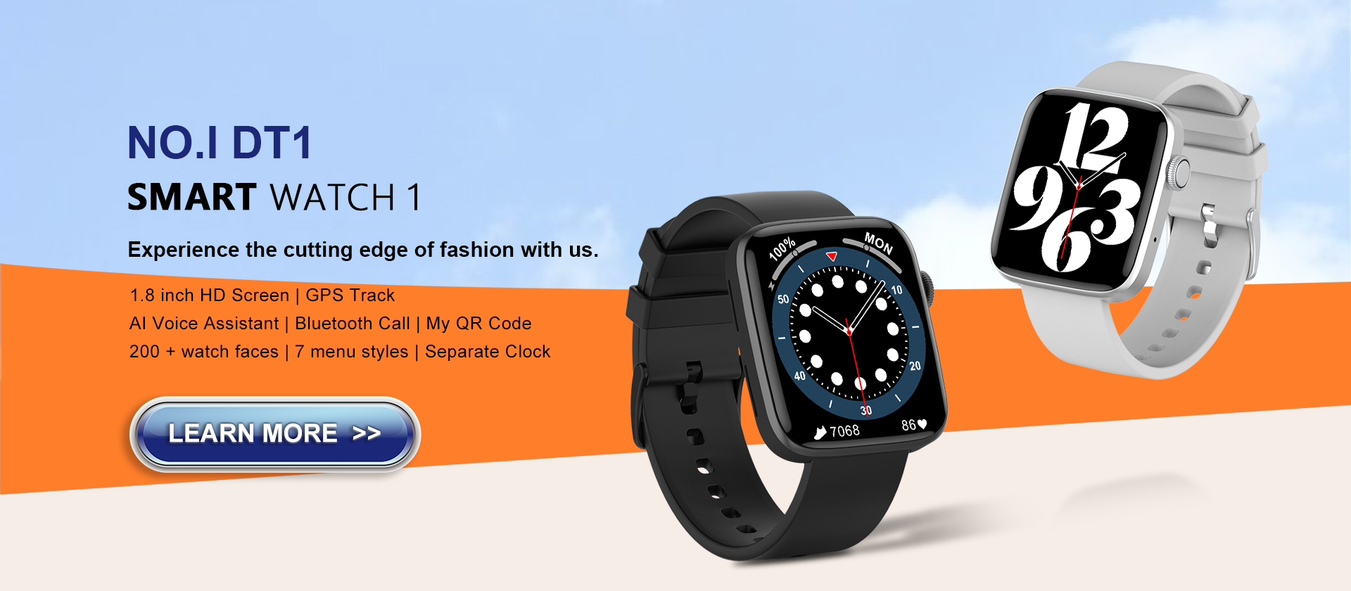 1.8-inch high-definition screen | Rotary button Bluetooth call | Password protection smartwatch dt1