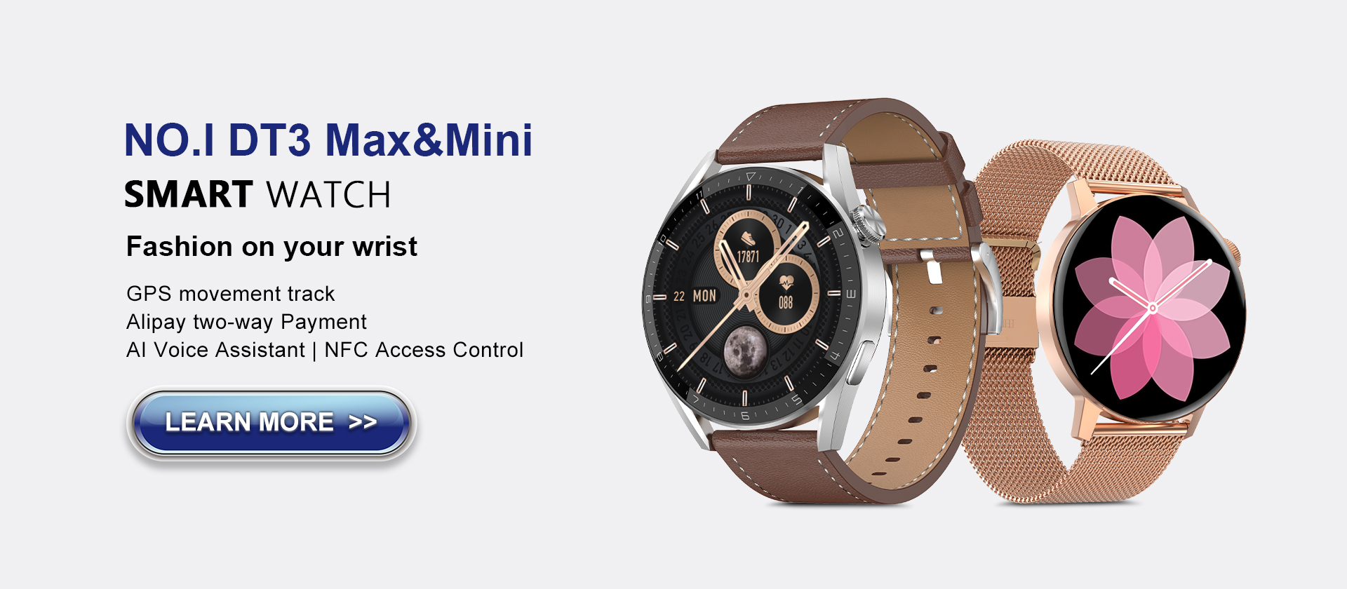 dt3max and dt3mini are couple models with GPS movement track, Alipay two-way Payment, AI Voice Assistant, NFC Access Control